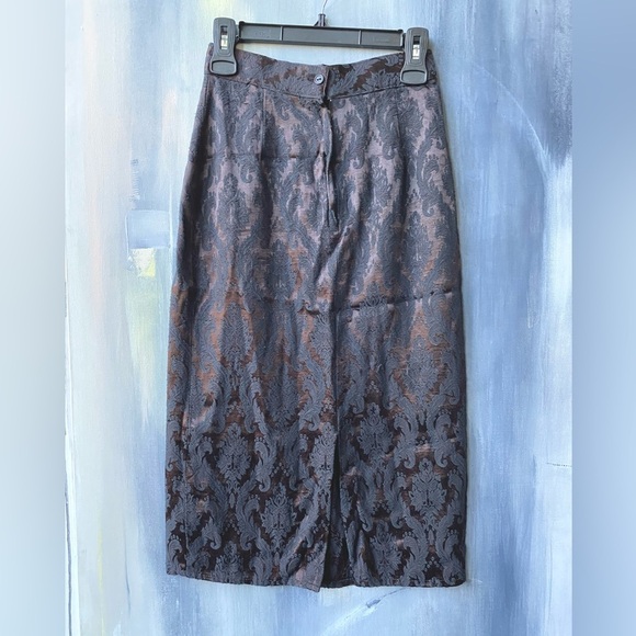 Vintage TOPSHOP Pailey Jacquard High Waist Pencil Skirt Size XS - S - Picture 3 of 8